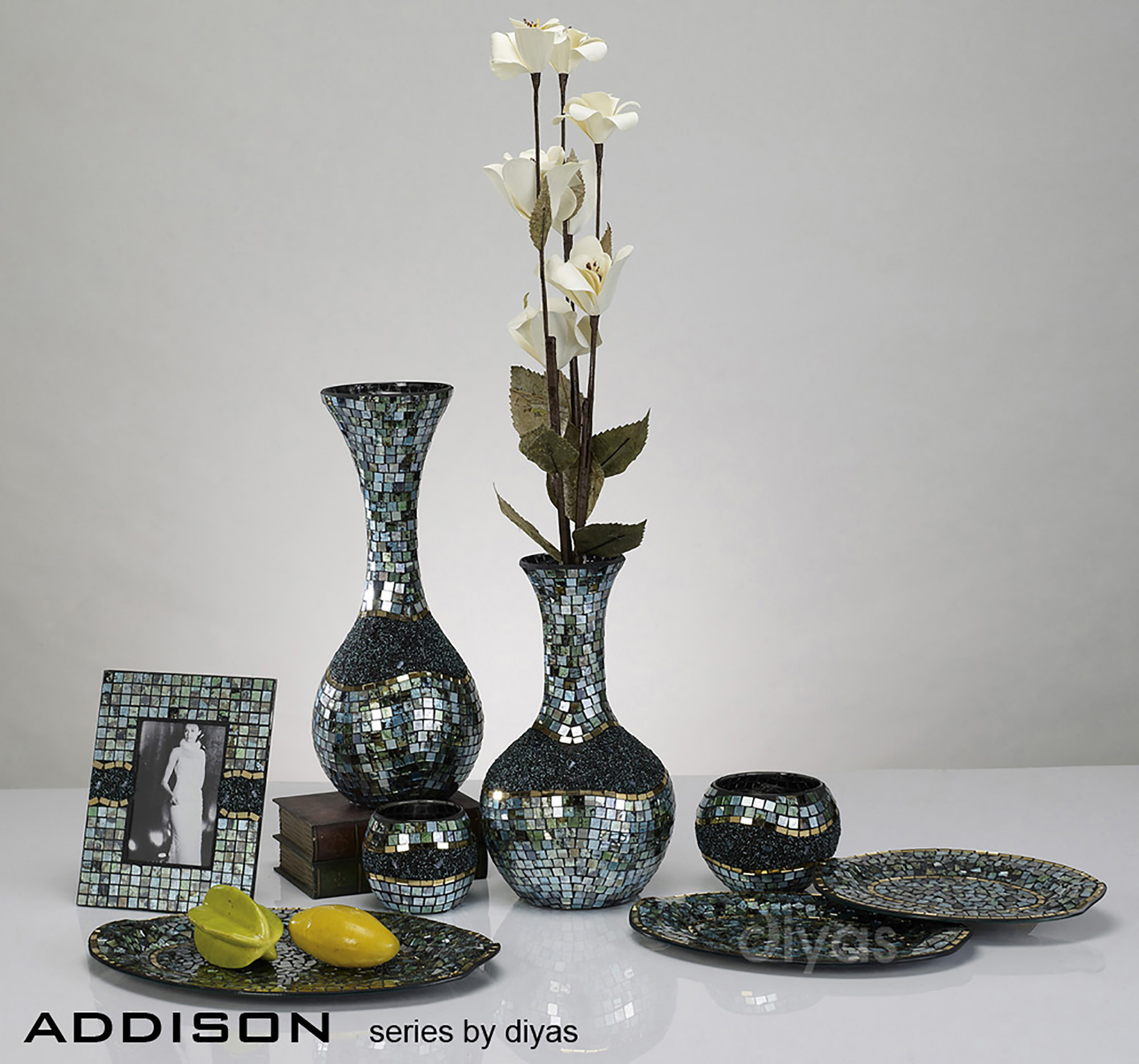 Addison Mosaic Art Glassware Diyas Home Vases